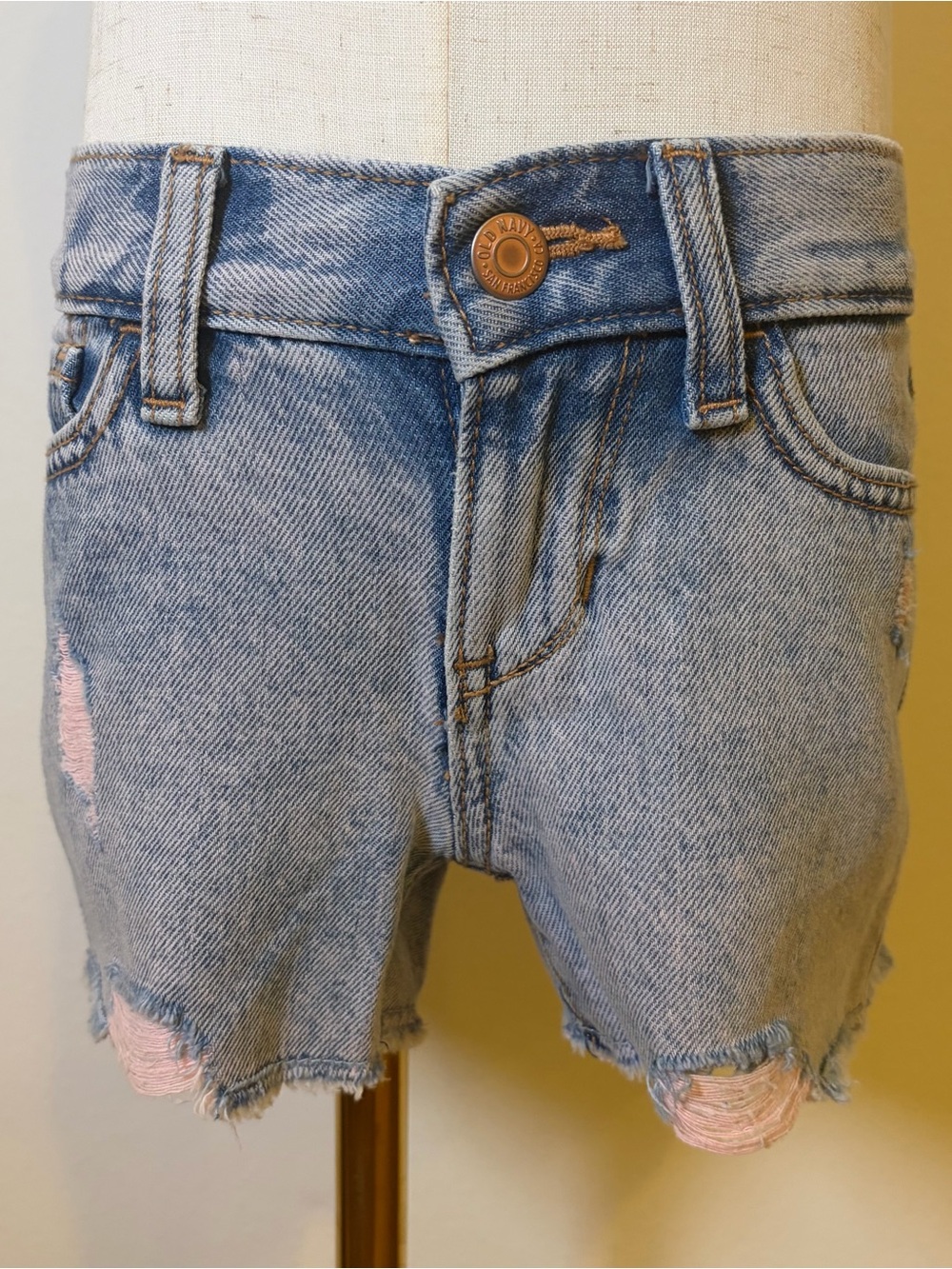 Old Navy Girls Jean Shorts Size 6 NWT Distressed 100% Cotton